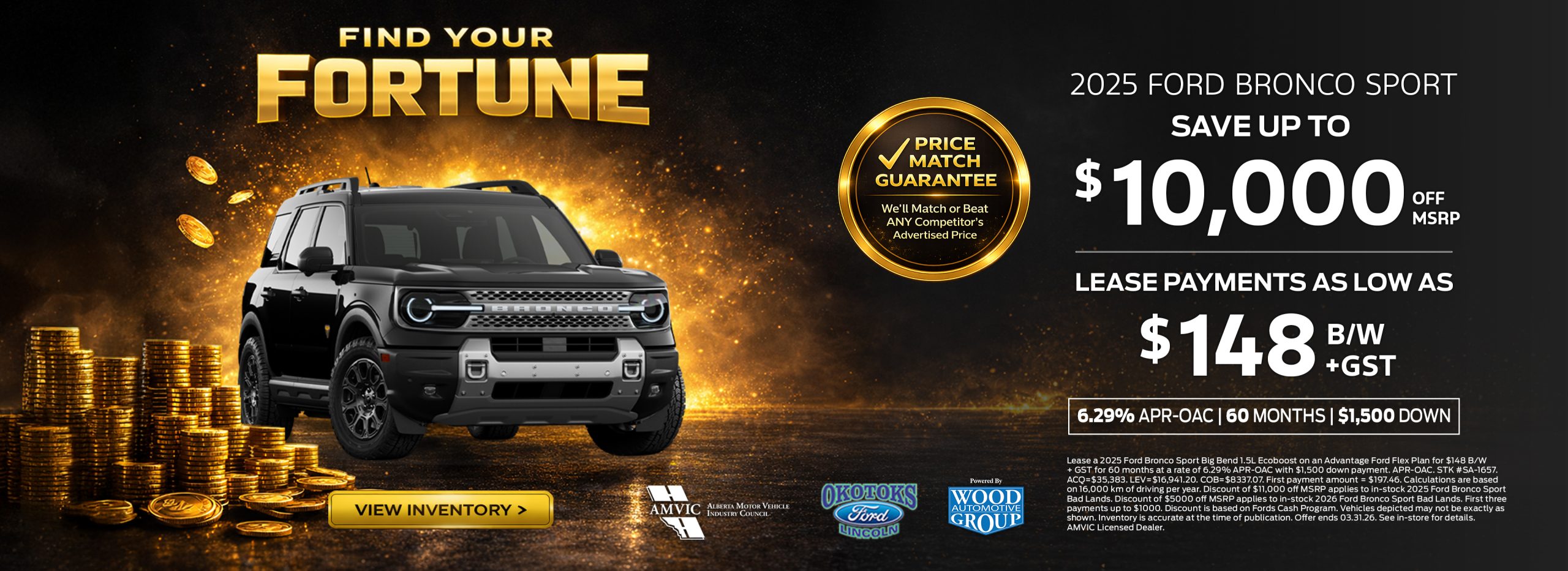 Find Your Fortune - Bronco Sport Slider CTA