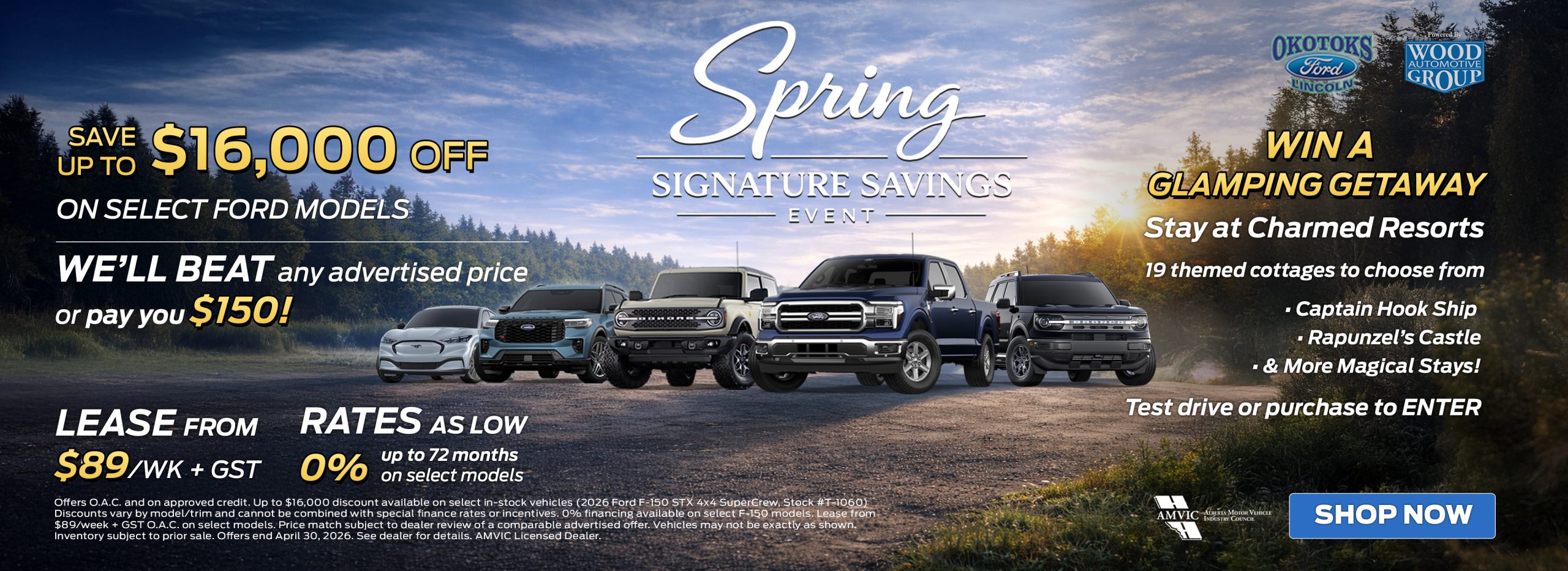 Okotoks Ford dealership Find Your Fortune promotion banner with Ford deals Okotoks Alberta