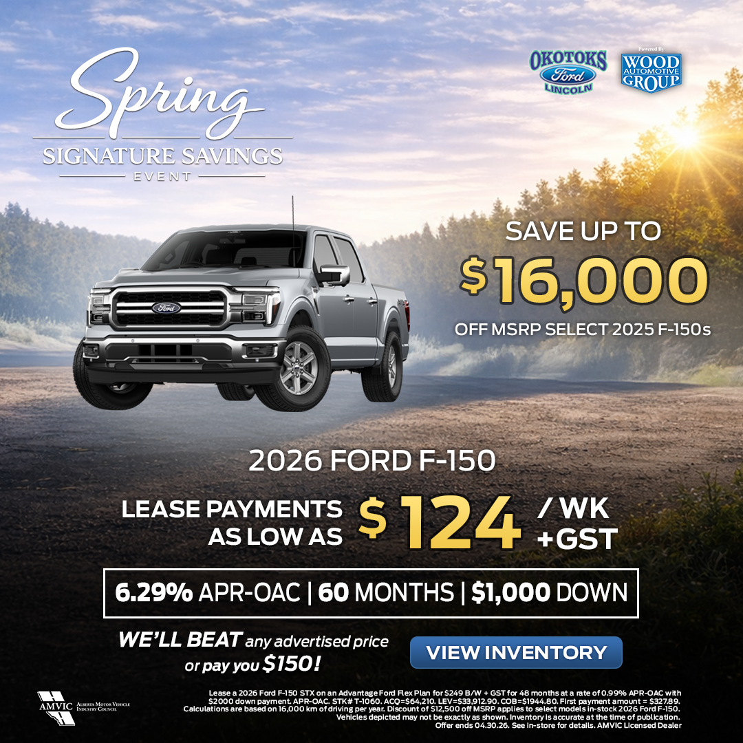 Okotoks Ford F-150 Find Your Fortune March promotion banner featuring Ford deals in Okotoks Alberta