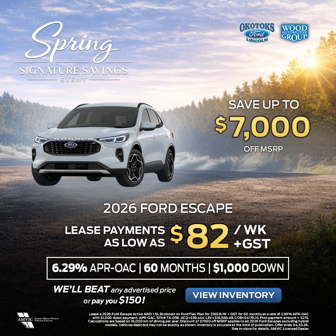 Okotoks Ford Escape Find Your Fortune promotional banner featuring Ford SUV deals in Okotoks Alberta