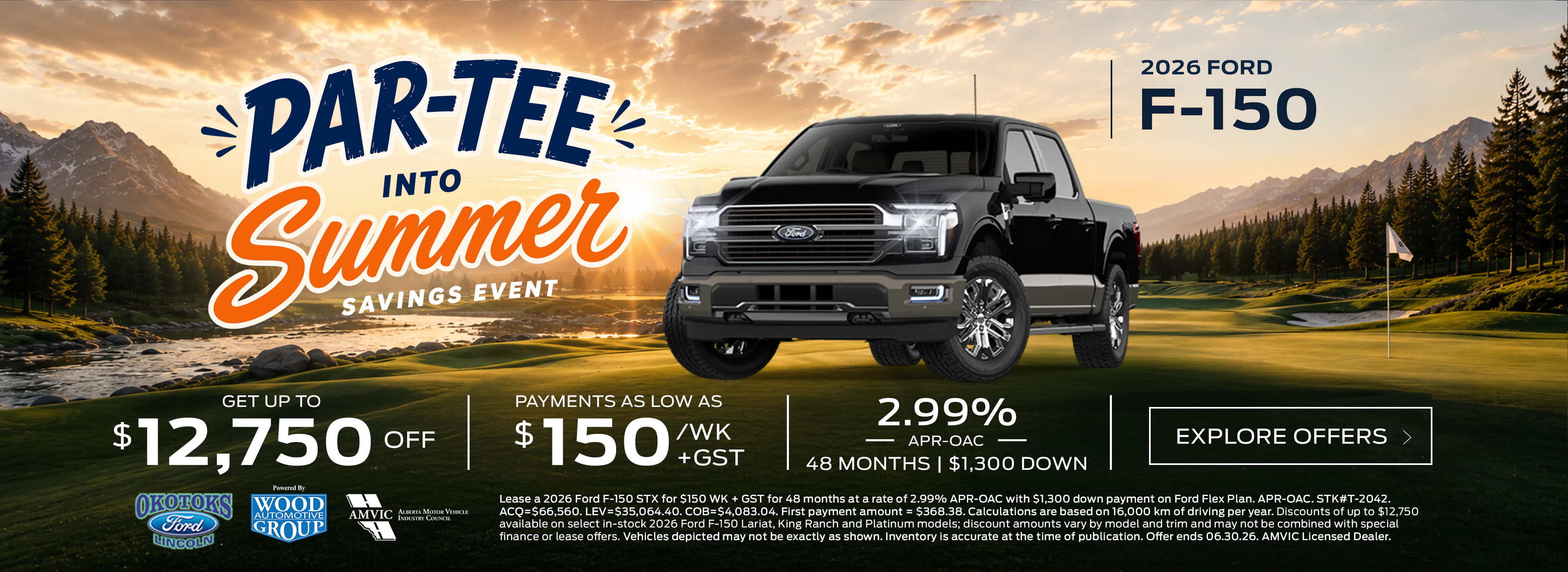 Okotoks Ford F-150 Find Your Fortune March promotion banner featuring Ford deals in Okotoks Alberta