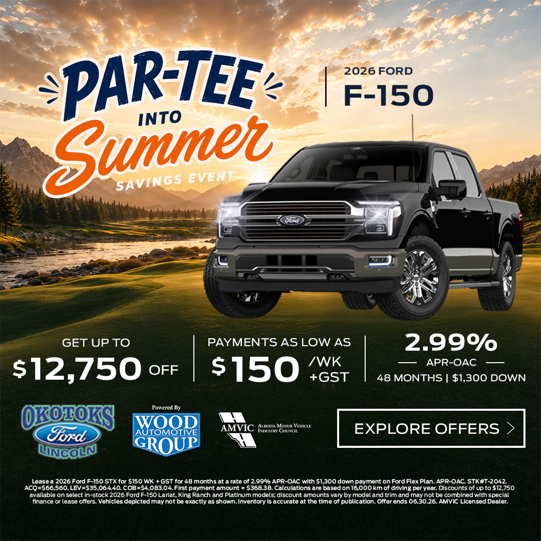 Okotoks Ford F-150 Find Your Fortune March promotion banner featuring Ford deals in Okotoks Alberta
